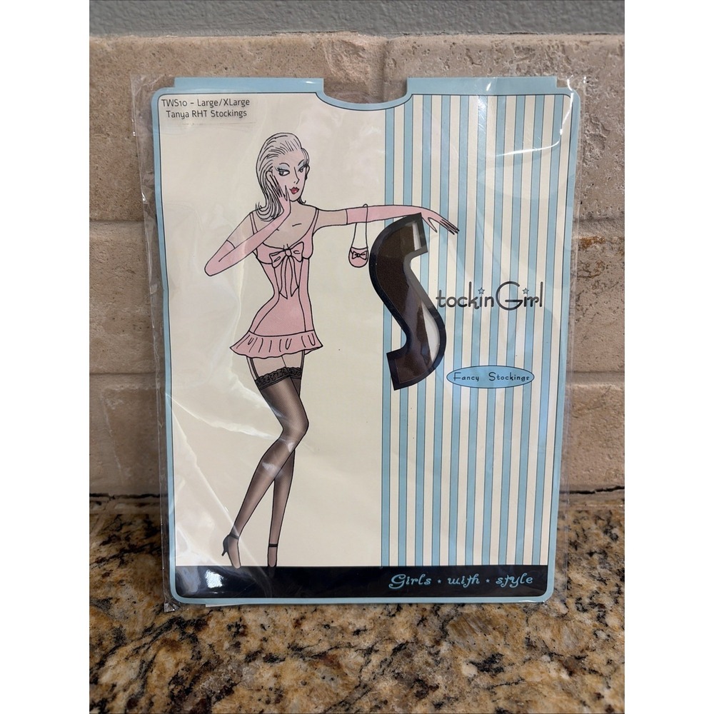 StockinGirl Brown Tanya RHT Stockings TWS-10 Large/XL NEW NWT